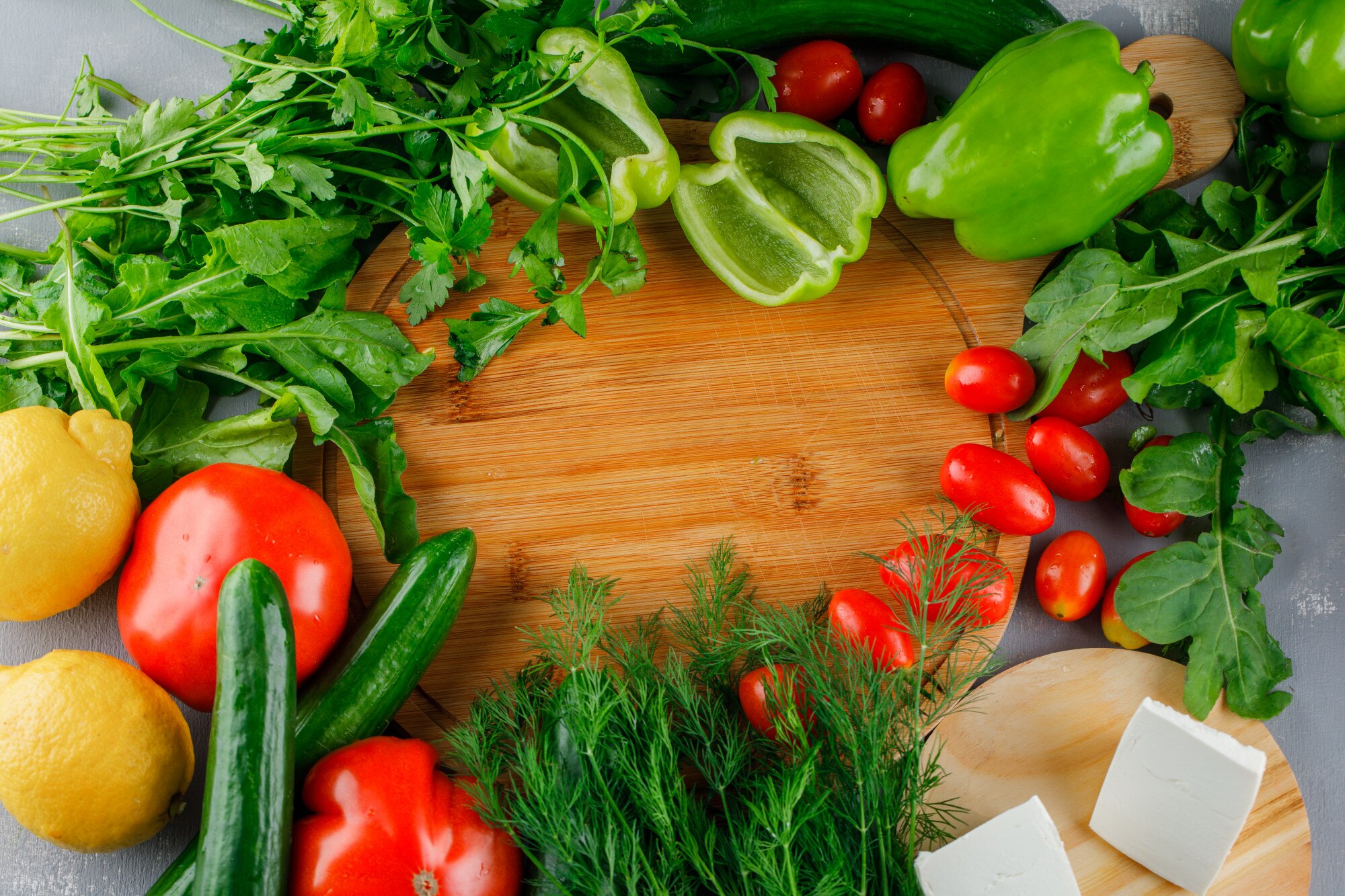 Ingredientes frescos y verdes